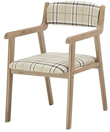 KOHARA Restaurantstuhl, Abnehmbarer Stoffbezug, mittelalterlicher Retro-Holzstuhl mit Armlehnen, Loungesessel für den Haushalt, Tragfähigkeit: 150 kg (Farbe: D)