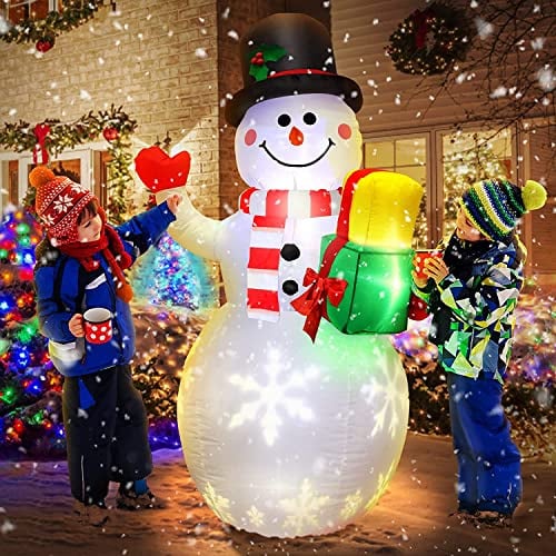 OHMG 150 cm aufblasbarer Schneemann, Weihnachten, Weihnachtsdekoration, riesige Weihnachtsdekoration, Innenbeleuchtung, LED-Leuchten für den Innen- und Außenbereich, Hof, Erholung, Garten Außenbereich