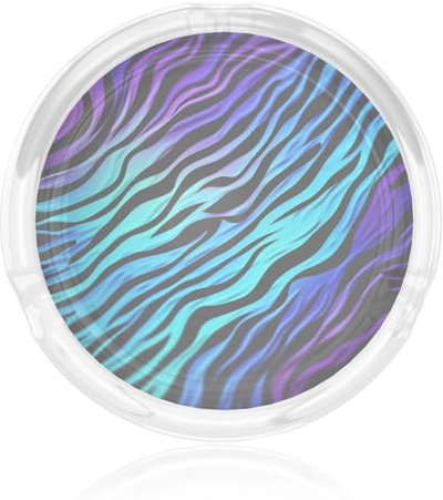 Aschenbecher aus Glas für Zigaretten, rund, tragbar, robust, niedlicher Kristallaschenbecher, dekorativer Aschenbecher für Zuhause, Büro, Innen- und Außenbereich, Violett / Blau / Grün