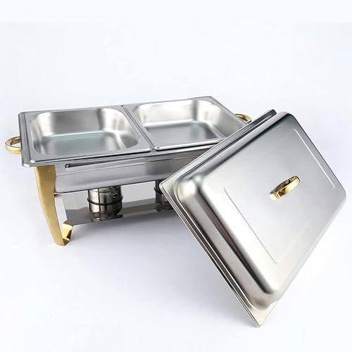 AFLEPCBRQ Buffet Server for Heating Food - Buffet Trays with Lids, Portion Control Trays, Table Buffet Heaters, Serving Trolley Food Heaters, Portion Trays, Solid Lids