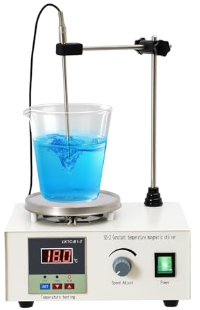 Magnetrührer mit Heizplatte Labor, 2L Magnetrührer mit Digitaler Temperaturanzeige und Geschwindigkeitsanpassung, 250 W Digitaler Magnetic Stirrer Hot Plate, für Labor/Home Küchenrührer