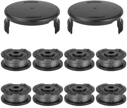 Bobina Decespugliatore Compatibil, per Bosch ART 23-28 SL di Rasaerba,8 Pezzi Filo Tagliabordi Φ1,65mm 5m, Bobina di Ricambio Nylon F016800569,2x Copertura F016800385,Bobine Tagliaerba per Tagliabordi