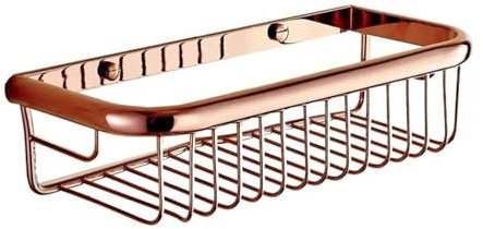 ZZlei2yu-12 Badregal Duschcaddy, an der Wand montierte Duschregale aus Kupfer, Aufbewahrungskorb for die Dusche in Roségold for das Badezimmer im Duschbereich Duschregal(30 cm)