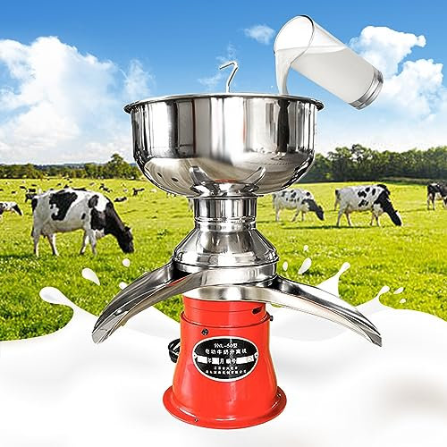 Dairy Professional Whipped Cream Dispenser 50l/H Stainless Steel Electric Cream Separator,Professional Cream Skimming Machine for Dairy Processing Plant with 8l Milk Bowl,2in1 Skimming Milk/Cream