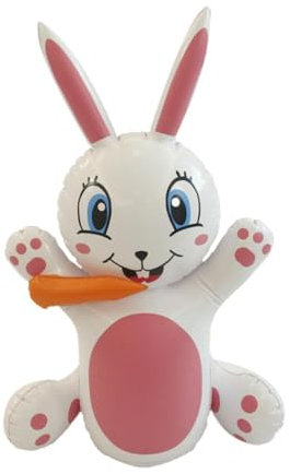 Dickly Aufblasbarer Osterhase mit Karotte, 68 cm, für Rasen, Innen Und Außenhof