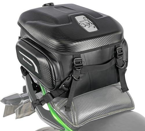 WILD HEART Motorrad-Hecktasche, Hartschale mit Erweiterbarer Kapazität 24L-34L Wasserdicht Verschleißfest Hält Helm Rücksitztasche