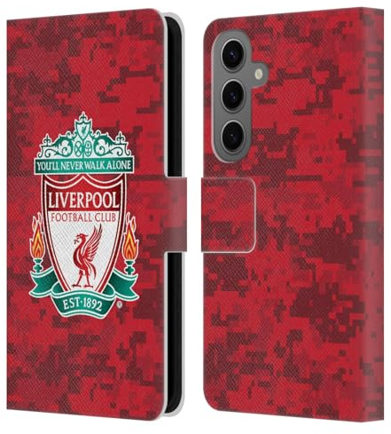 Head Case Designs Offizielle Liverpool Football Club Home Rot Wappen Digital Camouflage Leder-Wallet-Hülle Kompatibel mit Samsung Galaxy S25