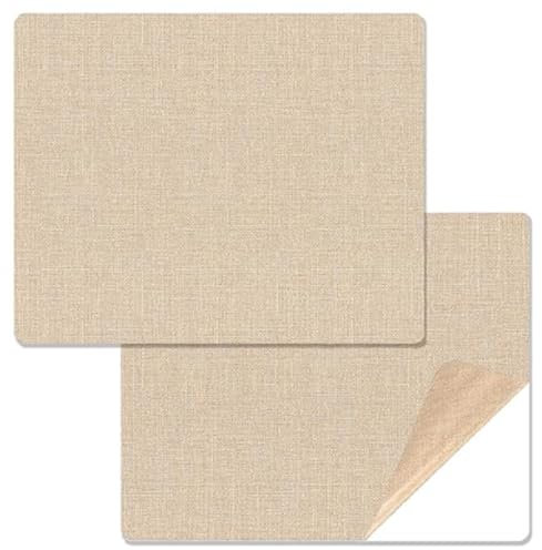 Oiieco Fabric Repair Patches, 2 Pcs 11x8 Inch Linen Repair Patches, Self-Adhesive Linen Fabric Patch for Sofa Car Seats Furniture Awnings Curtain Tents Lounge Chairs, Beige