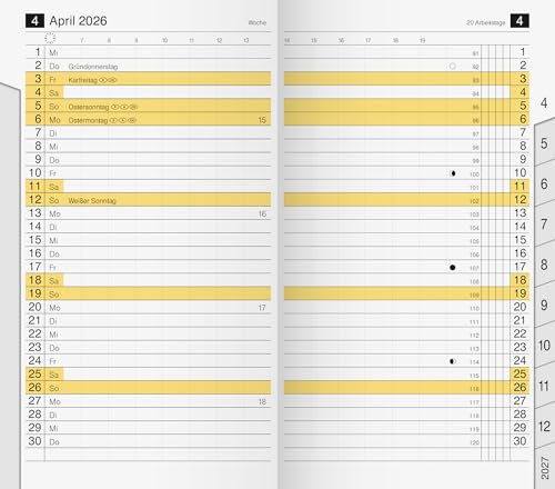 rido/idé Monats-Ersatzkalendarium Mod. M-Planer 2026 | 87×153 mm, Karton, weiß