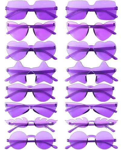 Dwenarry Party Sonnenbrille Damen Sonnenbrillen Set Vintage Brille Retro Party Brillen Für Damen Herren 16 Stücke