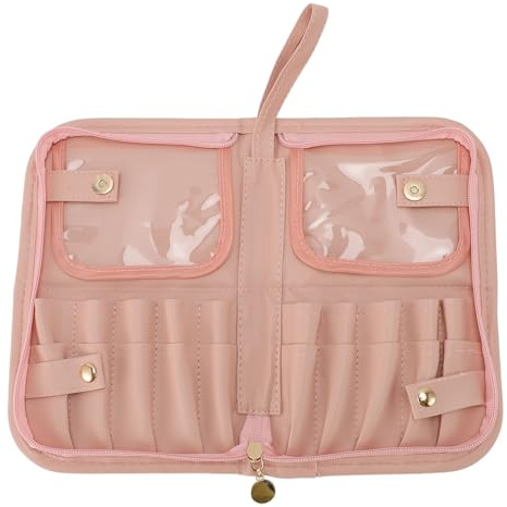 Sahgsa Stand-Up-Make-up-Pinselhalter, Wasser-PU-Leder, 20 Taschen, Faltbar, Reise-Kosmetikpinsel-Etui