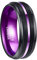 NUNCAD Bague Tungstène Hommes/Femmes Noir/Violet 8mm Large, Unisexe Anneau de Carbure de Tungstène pour Mariage, Fiançailles, Saint Valentin, Hobby, Taille 62(19.7)