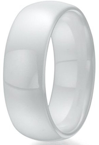 JUDE Ehering aus Keramik, klassisch, schlicht, schwarz, weiß, 8 mm, Keramik