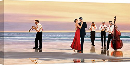 ART PRINT CAFE' – Moderne Bilder für Wohnzimmer, Hochwertiger Leinwanddruck - Pierre Benson, Romance on the beach - 140x70 cm