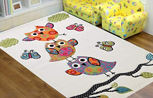 Bravich RugMasters 160x230cm (5'3 x7'7) Weiße Eule geschnitzt
