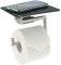 bremermann Bad-Serie Piazza - Toilettenpapierhalter mit Grauer Glasablage 2in1, Toilettenpapierrollenhalter, WC-Rollenhalter, Toiletpaper Holder, aus Glas und Edelstahl matt
