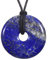 Morella Damen Halskette 80 cm Donut Edelstein Anhänger Lapislazuli im Samtbeutel