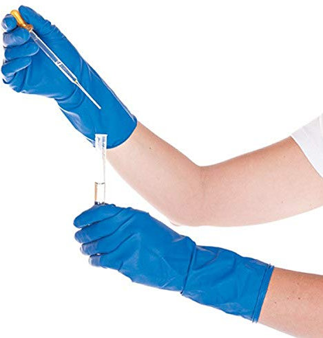 Top-Labor-Handschuhe mit hoher Qualität, Einweghandschuh puderfrei, Einweg-Latexhandschuh, Einmal-Schutzhandschuh blau, Größe:S