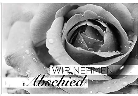 20 Premium-Trauerkarten Klappkarten mit 20 Umschlägen im Set (12x18cm) (Blume) mit Text - wir nehmen Abschied - Bekanntmachung Trauer, Beerdigung, Sterbefall, Todesfall