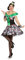 W4978-36 bunt Damen Disco-Party Kleid-Kostüm Casino Katrenspiel Gr.36