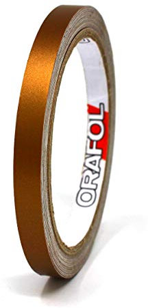 Finest Folia 10 Meter (0,79€/Meter) Matt Zierstreifen Auto Motorrad Boot Modellbau Basteln DIY Deko Dekorstreifen Seitenstreifen Klebestreifen (Kupfer Matt, 6mm Breite)