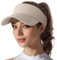 Sun Visor Hat - Sports Sun Visors for Women Cotton Twill Adjustable Golf Beach Running Tennis Sun Protection Cap Khaki