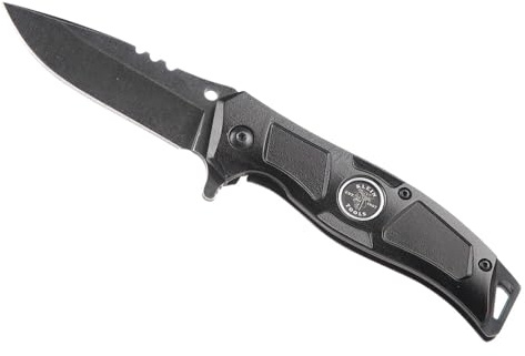Klein Tools Electrician's Pocket Knife, EDC Folding Knife with Stainless Steel Blade For Cable And Line Work, Deep-carry Pocket Clip and Lanyard Hole