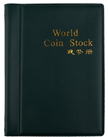 Taschenalbum Pennies Geldtasche Speichermuenzenalbum Halter Sammlung 120 Fächer 3x3cm (Grün)