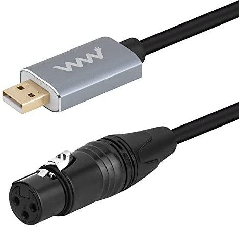 innov8 USB Microphone Cable, XLR 3Pin Female to USB 2.0 A Male Mic Link Onverter Audio Cable For Microphones or Recording Karaoke Sing - 3m