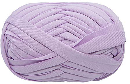 T-Shirt-Garn, Strickgarn, Stoff, Häkeltuch für Sommer, Handarbeiten, Tasche, Decke, Kissen, Häkelprojekte, 100 g (#07 hellviolett)