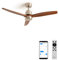 CREATE / WINDSTYLANCE/Deckenventilator Nickel Dunkelholzflügel mit WLAN und Fernbedienung / 40W, Leise, Ø132 cm, 6 Geschwindigkeiten, Timer, DC-Motor, Sommer-Winterbetrieb