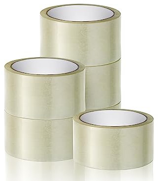 indigo® 48mm x 66m Clear Packaging Tape | Strong, Thick, and Water-Resistant | All Purpose Adhesive Tape I Ideal for Packing Parcels and Cardboard Boxes- (Pack of 6)