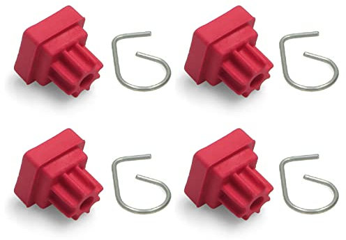 BSSTORE 764010175 Kit 4 Gommini Rossi Griglia Piano Cottura con Molle - Compatibile Piedini PVS750 PVA750 PX750 PX140