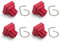 BSSTORE 764010175 Kit 4 Gommini Rossi Griglia Piano Cottura con Molle - Compatibile Piedini PVS750 PVA750 PX750 PX140