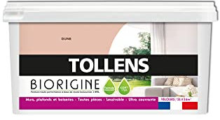 Tollens Peinture Couleurs Haute Performance à Base de Résine Biosourcée Pour Murs, Plafonds, Boiseries - Velours Dune - 2L = 24m2