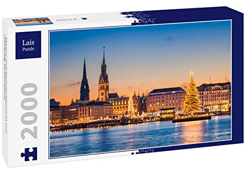 Lais Puzzle Skyline und Weihnachtsmarkt von Hamburg, Deutschland 2000 Teile