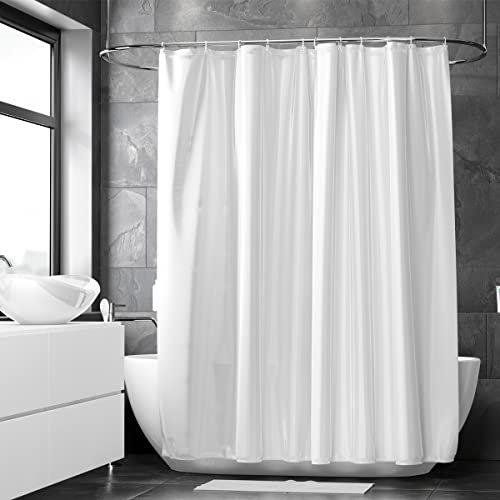 Loti Living Anti-Schimmel Duschvorhang 180x200 cm Weiß - Wasserfestes Polyester - Inkl. Ringe - Shower Curtains - Duschvorhang Anti Schimmel - Duschvorhang Badewanne - Duschvorhänge