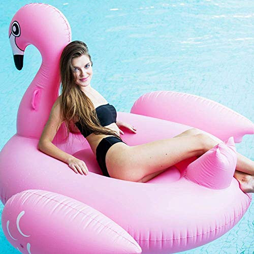 FBITE Schwimmring Luftmatratzen Rosa Flamingo Halterungen Wasser Strand Strand Pool Schwimmendes Bett Sofa Schwimmende Reihe Schwimmring Erwachsene 190 * 190 * 130 cm