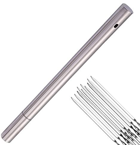 Luckxing Skewer Storage Container - Reusable Skewer Container | Stainless BBQ Accessory Organizer with Air Circulation for Camping Barbecue Equipment