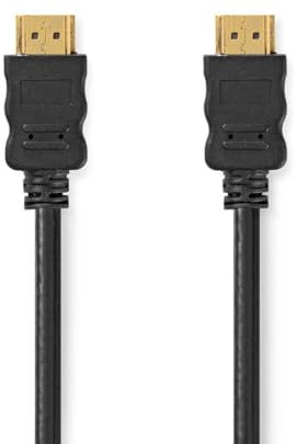 NEDIS Câble HDMI™ haute vitesse avec Ethernet | Connecteur HDMI™ | Connecteur HDMI™ | 4K @ 30Hz | 10,2 Gbps | 5.00 m | Rond | PVC | Noir | Sac en plastique