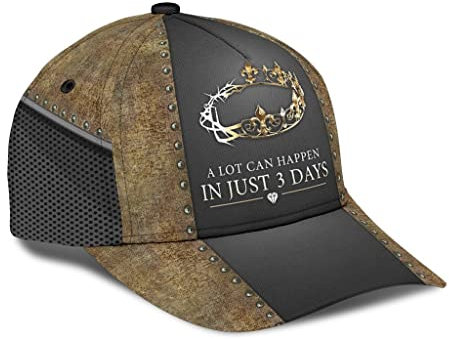 501 Baseball Cap Religiöses Geschenk Gott Jesus In 3 Tagen Schwarzbraun Kann Viel Passieren Unisex Baseball Kappe Mütze Leicht Abwaschbar Leicht Baseballmütze Für Laufen Sport