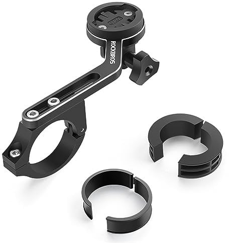 ROCKBROS Out Front Bike Mount Bicycle Computer Mount Compatible with Bryton, CATEYE, Garmin Bike Computer, XOSS G/G+, iGPSPORT, GoPro Aluminum Bike Handlebar Mount Fits 22-35mm Handlebar