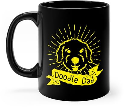 Teegarb Letter Blanket Goldendoodle Tasse d'éleveur de chien pour papa Noir 325 ml 325 ml