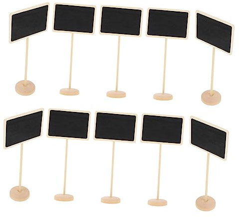 AOKWAWALIY Home Decor 10 Pieces Small Insert Flowers Plant Sign Party Wedding Table Number Wooden Mini Chalkboard Sign Garden Topper Garden Boards Mini Decor Wood Erasable System