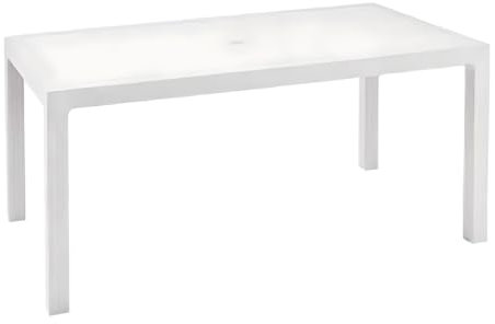 MONDO VIRO un mondo a casa tua Mondo Viro Melody Gartentisch aus Kunstharz, 160 x 94 cm, Höhe 74 cm, Weiß, Tavolo