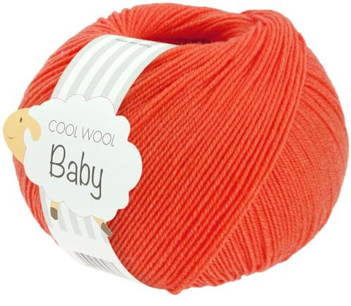 LANA GROSSA Cool Wool Baby | 100% Schurwolle Merino, filzfrei | Handstrickgarn aus 100% Schurwolle (Merino) | 50g Wolle zum Stricken & Häkeln | 220m Garn FB 331