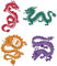 DELORIGIN 4 Styles Dragon Chinois Matrices de Découpe Bordures de Cartes Point Découpé en Acier au Carbone Matrices de Découpe Pochoirs pour Bricolage Papier Artisanat Albums Cadeau Décor