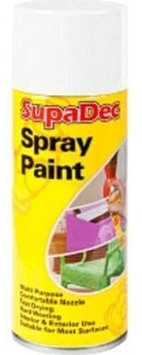 ARA CHOICE SupaDec 400ml Primer Aerosol Spray Paint Interior Exterior Plastic Wood Metal Glass White Multi Purpose Fast Drying SALE Damaged Lid