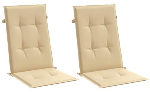vidaXL Hochlehner-Auflagen 2 STK. Melange Beige 120x50x4 cm Stoff
