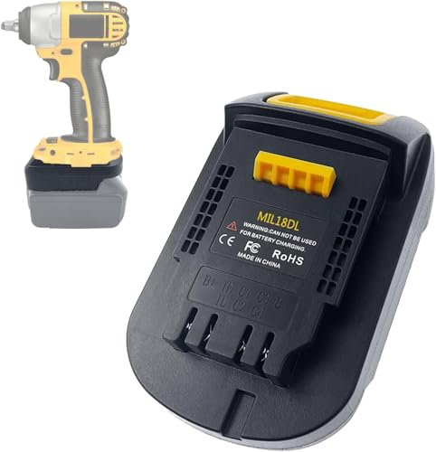 EID Battery Adapter for Dewalt 18V Tool to for Milwaukee 18V M18 Battery, MIL18DL Converter for DW Max XR Li-ion Tool Use, Replace for DCB200 (Adapter Only)